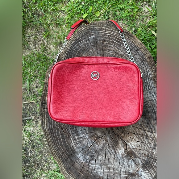 Red Michael Kors Crossbody Purse - Picture 1 of 10